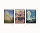 Vintage Travel - US National Parks - Set of 3 Prints