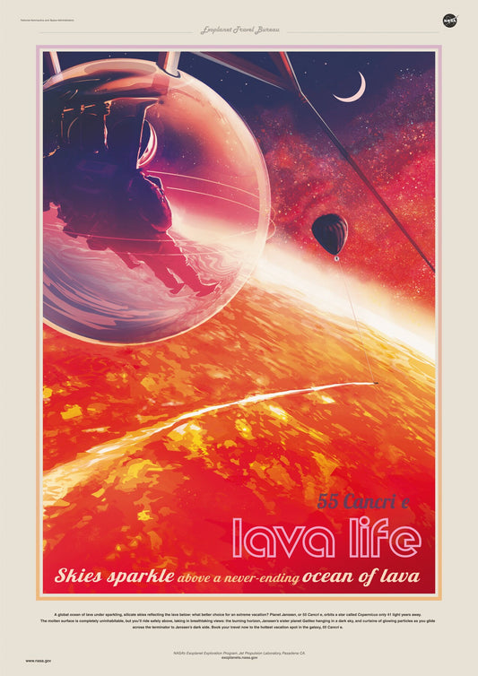 Space Travel - NASA Retro Tourism Advert - Set of 3 Prints - 55 Cancri e, Kepler-16b, Kepler-186f