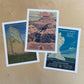 Vintage Travel - US National Parks - Set of 3 Prints